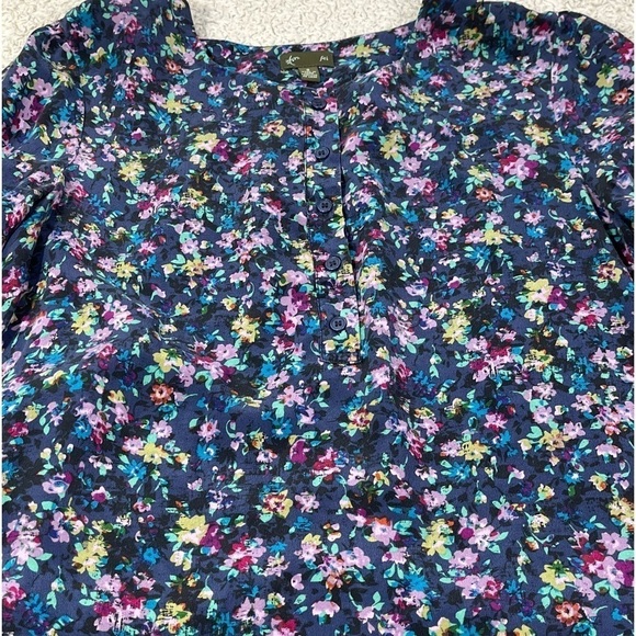 FEI Women's 100% Silk Floral Shift Dress Blue, Purple, Pinks Size 2 Old Money - Picture 5 of 10